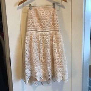 Strapless lace dress